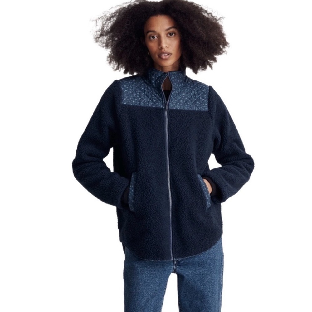 Madewell Women's Navy Sherpa Jacket Size XS